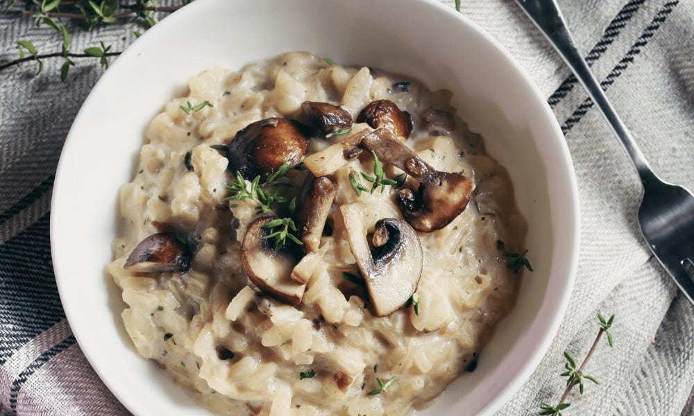 Bowl of Creamy Mushroom Risotto