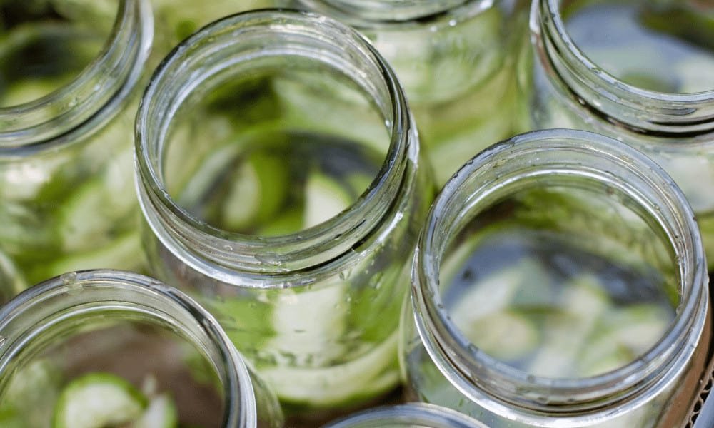 Mason Jars from Top View