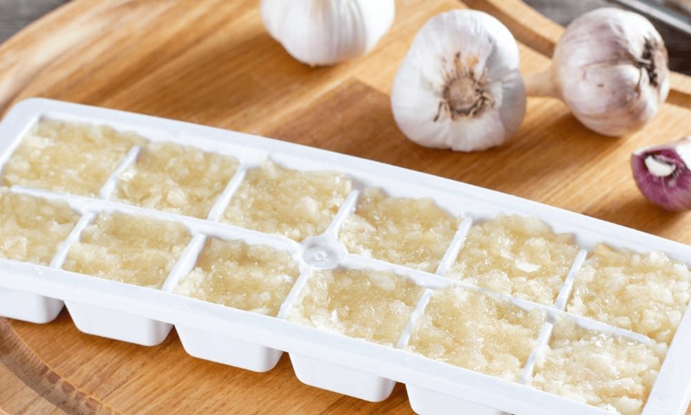 Garlic in an Ice Cube Tray