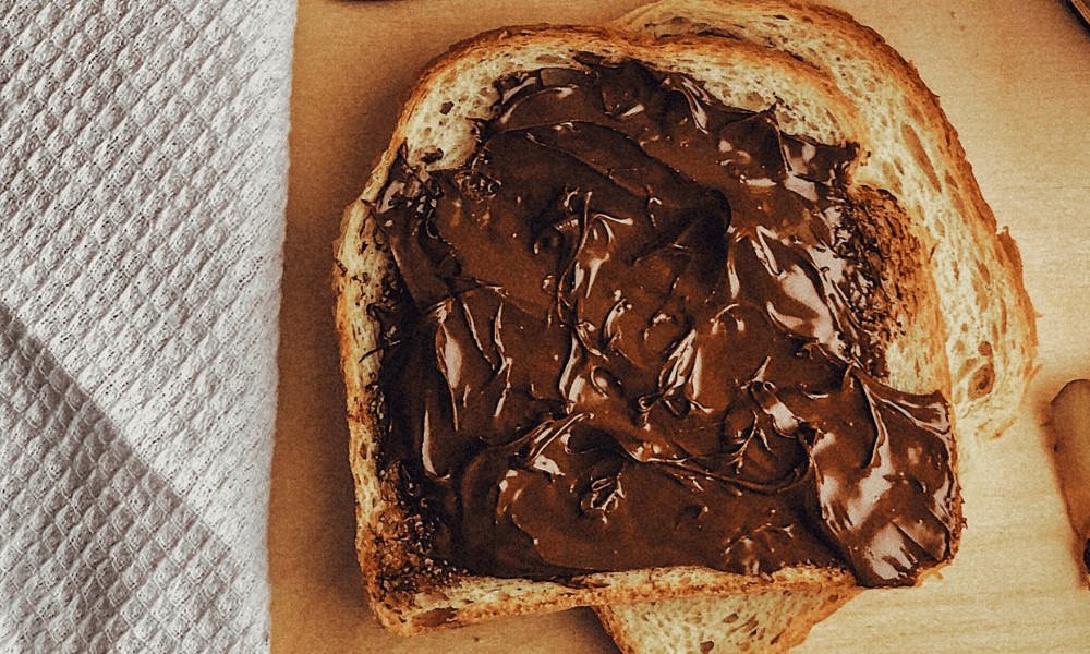 Nutella Spread on Sandwich