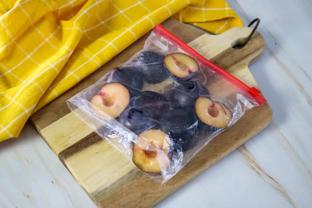 Bag Up and Freeze Plums