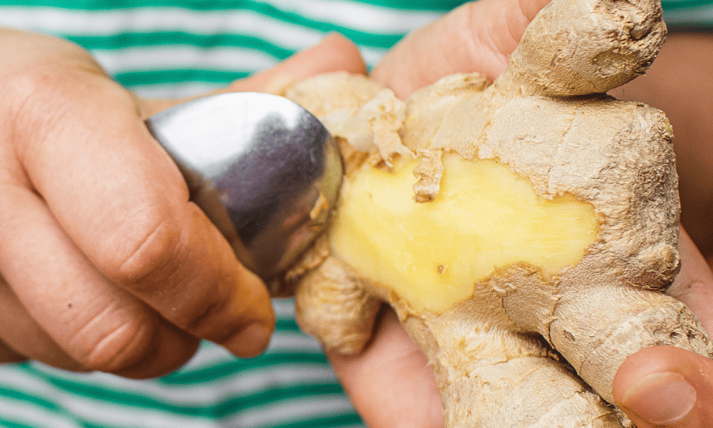 Peeling Ginger with a Spoon