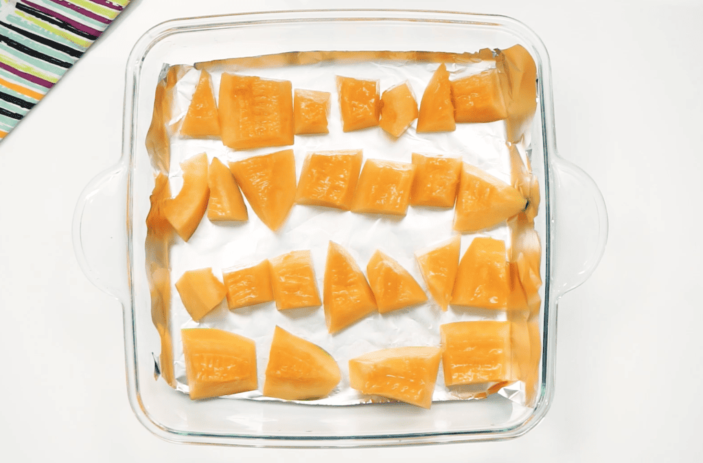 Place Melon Chunks Onto a Tray