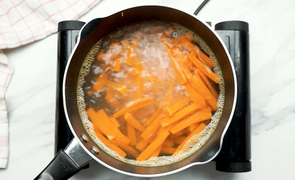 Blanching Carrots