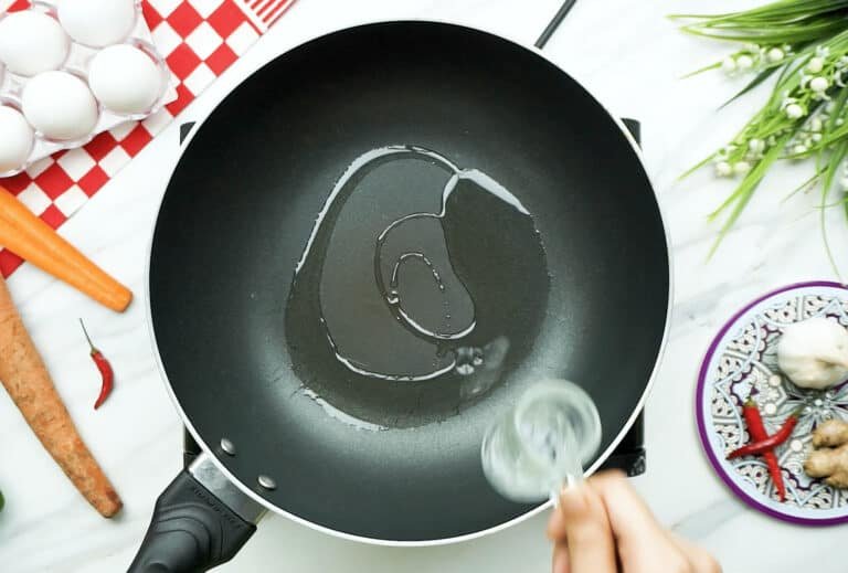 Heat Oil in a Wok or Pan