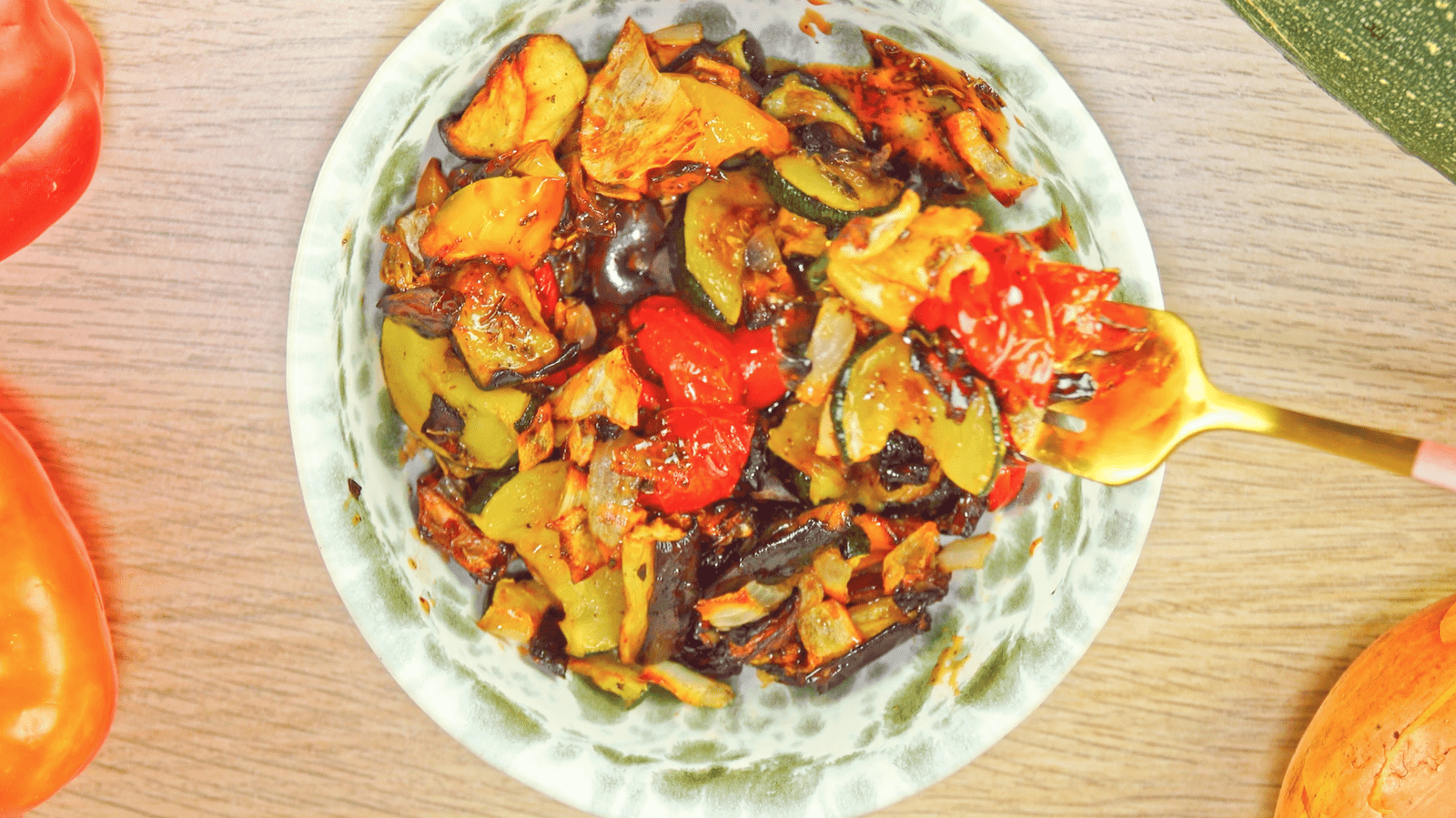 Balsamic Glazed Roasted Vegetables plate & eat