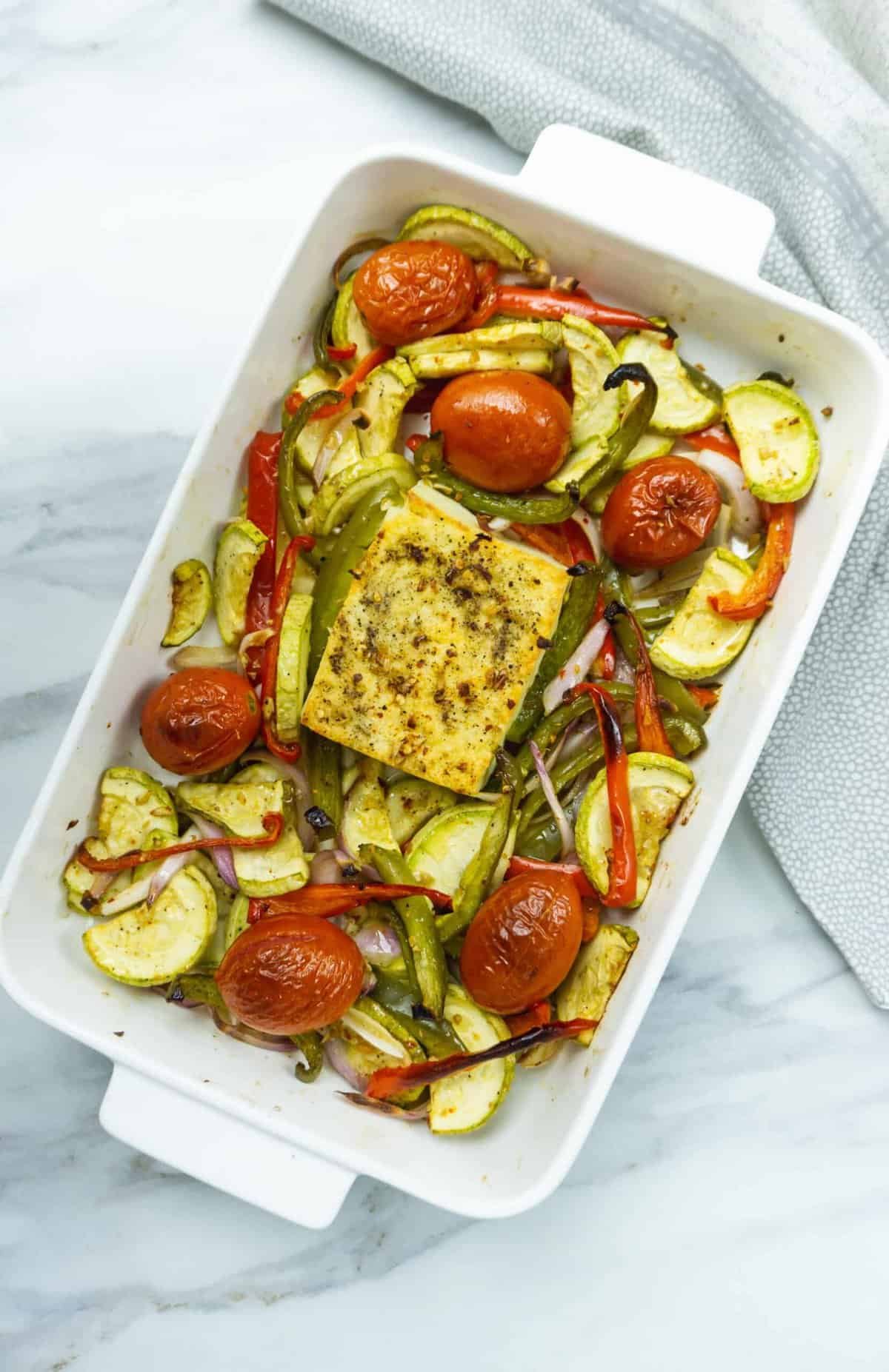 Easy Roasted Feta Veggies