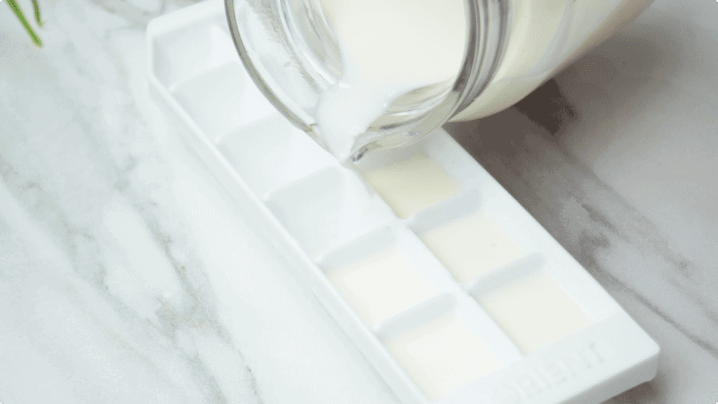 Pour Oat Milk Into an Ice Cube Tray