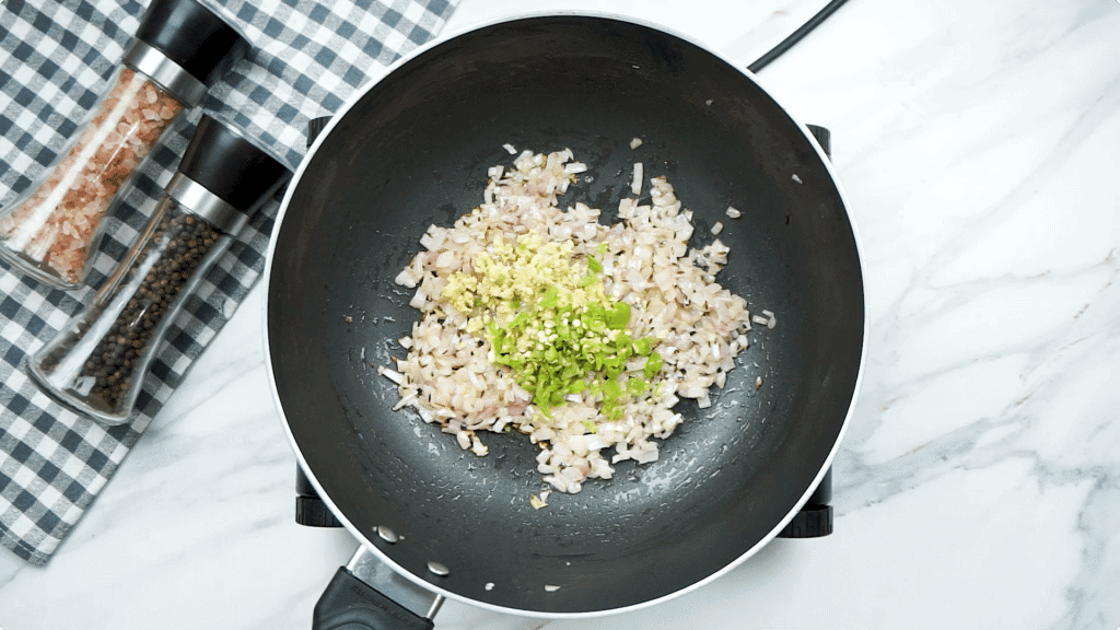 Cook Onion Ginger Garlic and Chillies