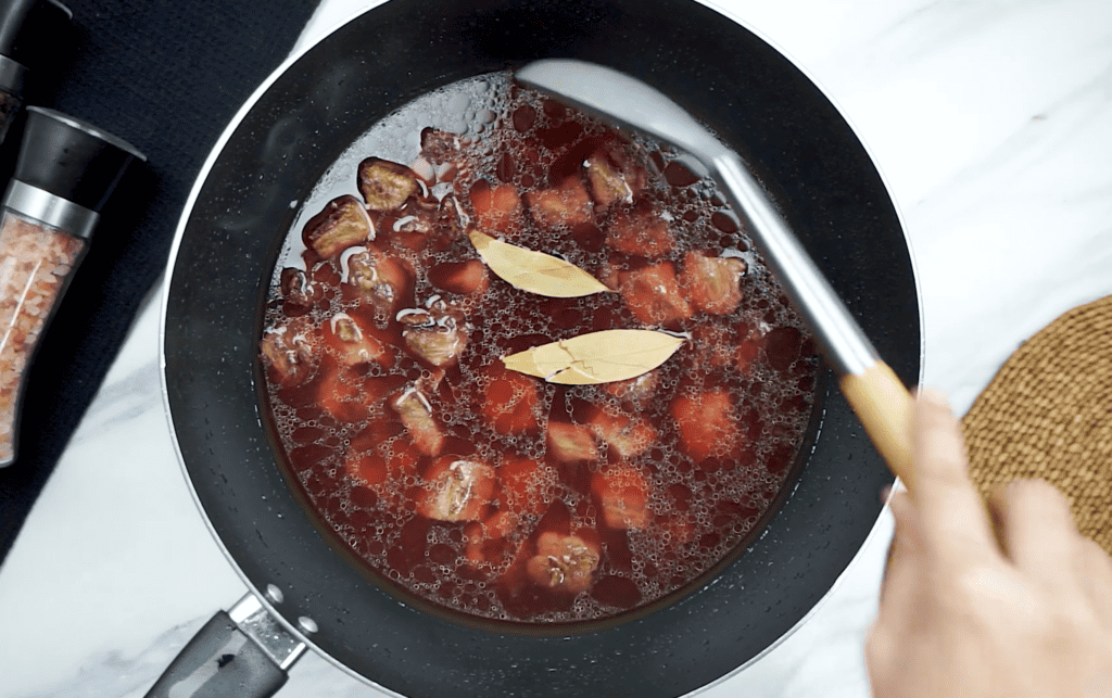 Old Fashioned Beef Stew add liquids