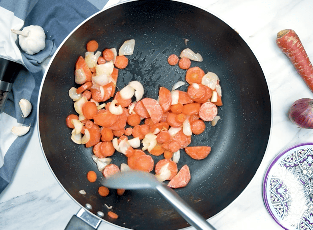 Classic Boeuf Bourguignon carrots onion garlic