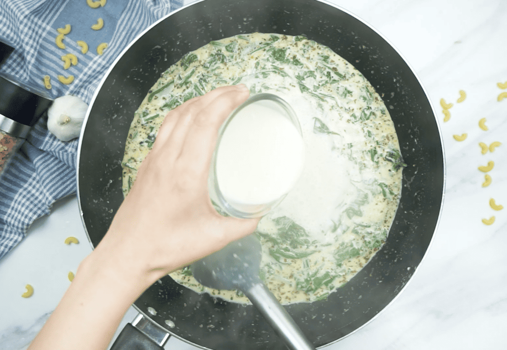 Creamy Spinach Pasta flour pasta water 1